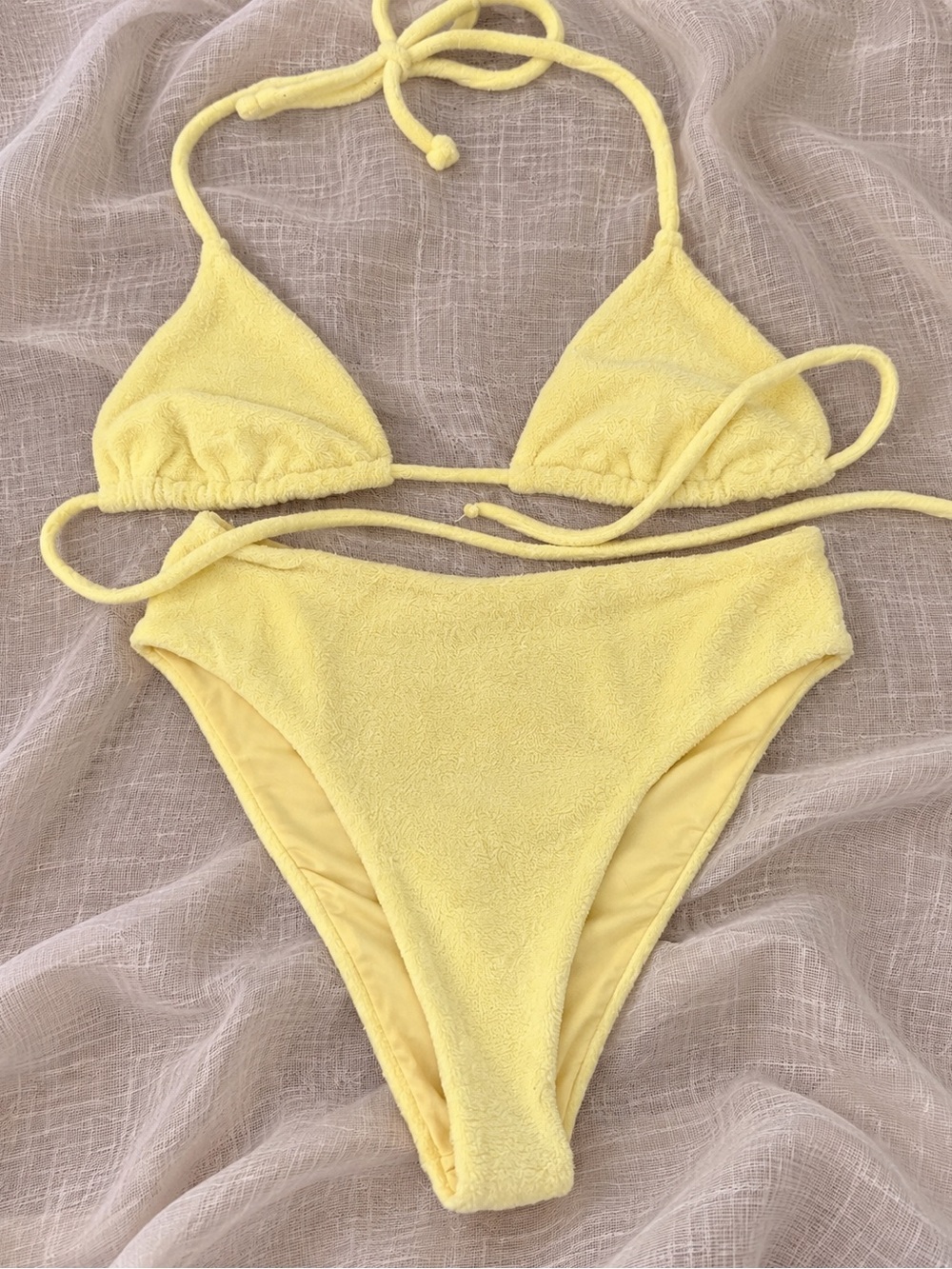 Victoria’s Secret Yellow Terry Cloth Bikini Set | Size M